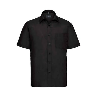 Russell Collection Mens Poplin Easy-Care Short-Sleeved Formal Shirt (Black)