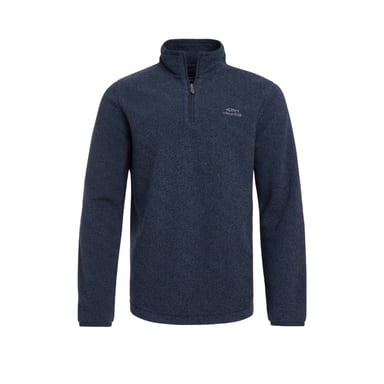 Weird Fish Mens Errill Textured Eco Friendly Quarter Zip Fleece Top (Navy)