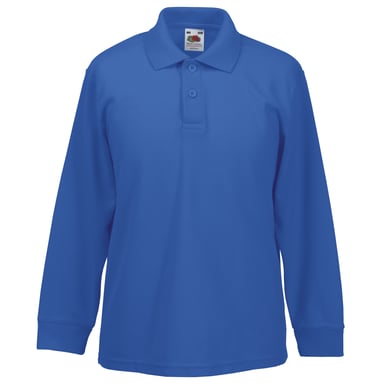 Fruit Of The Loom Childrens Long Sleeve 65/35 Pique Polo / Childrens Polo Shirts (Royal)