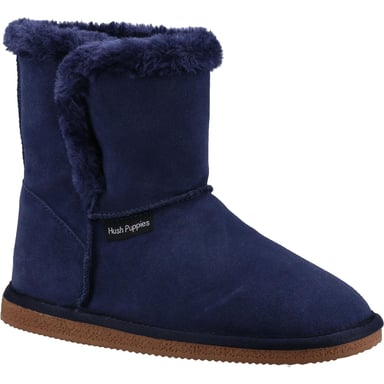 Hush Puppies Womens/Ladies Ashleigh Suede Slipper Boots (Navy)