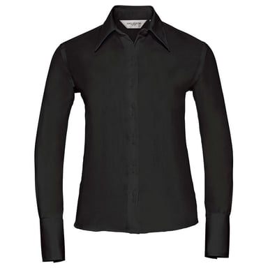 Russell Collection Womens/Ladies Ultimate Non-Iron Long-Sleeved Shirt (Black)