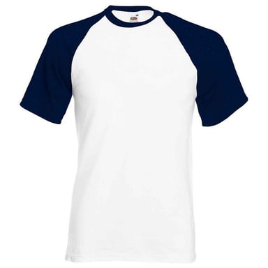 Fruit of the Loom Unisex Adult Contrast Panel Baseball T-Shirt (Heather Grey/Deep Navy)