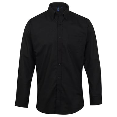 Premier Mens Signature Oxford Long-Sleeved Shirt (Black)