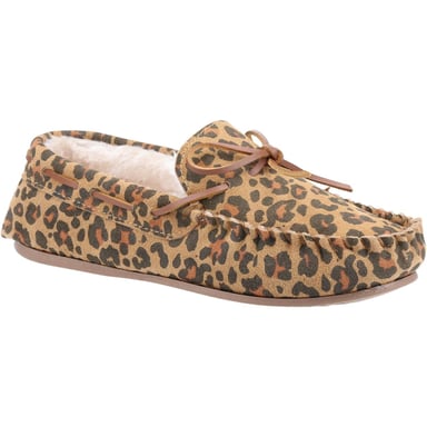 Hush Puppies Womens/Ladies Allie Leopard Print Suede Slippers (Brown)