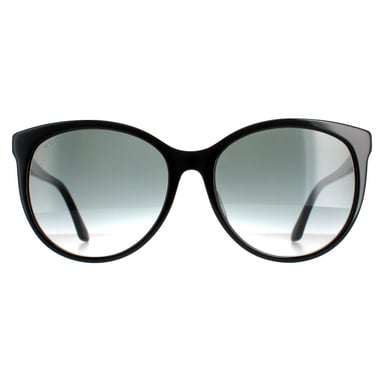 Gucci Round Ladies Negro Brillante Gris Gradiente GG0729SA