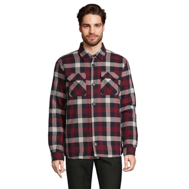 SOLS Unisex Adult Noah Checked Overshirt (Medium Burgundy)