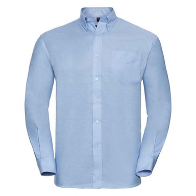 Russell Collection Mens Oxford Long-Sleeved Formal Shirt (Oxford Blue)