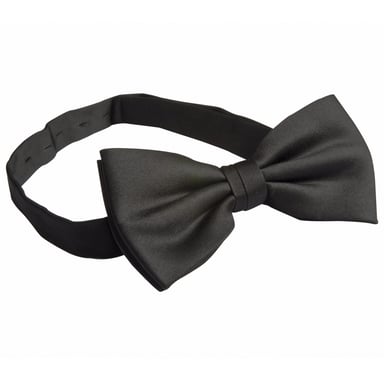 Premier Tie - Unisex Plain Bow Tie (Pack of 2) (Black)