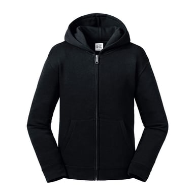 Russell Kids/Childrens Authentic Zip Hooded Sweatshirt (Black)