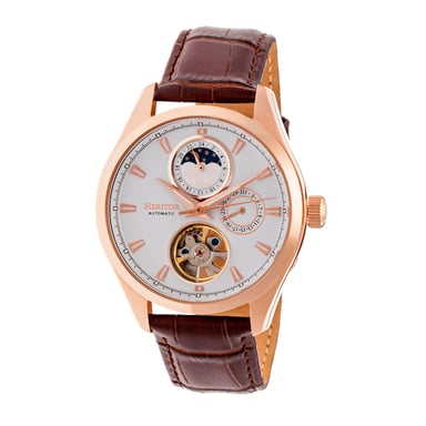Reloj automático Heritor Sebastian semiesqueleto con correa de cuero