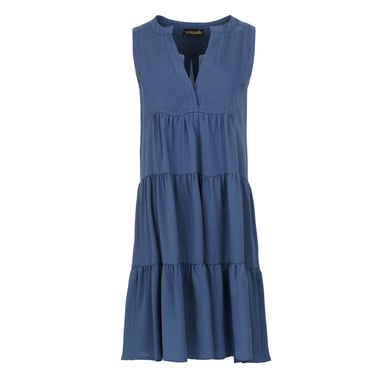 Sleeveless Indigo A Line Dress
