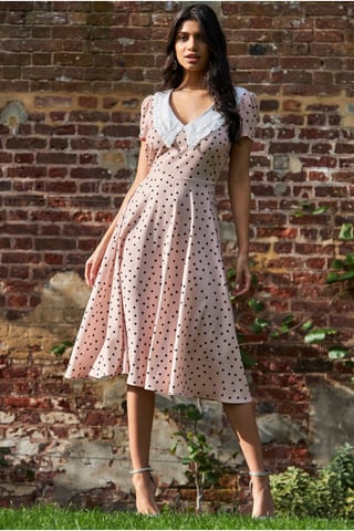 Printed Tea Dress With Collar