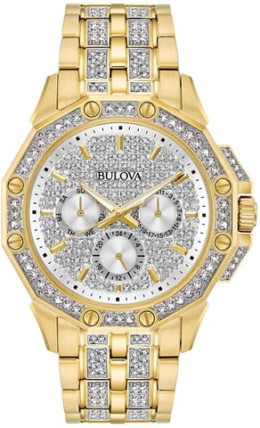 Bulova Crystal Octava Men's Gold Watch 98C126