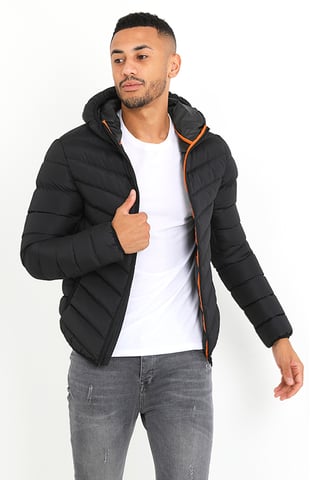 Black 'Grant' Hooded Padded Jacket