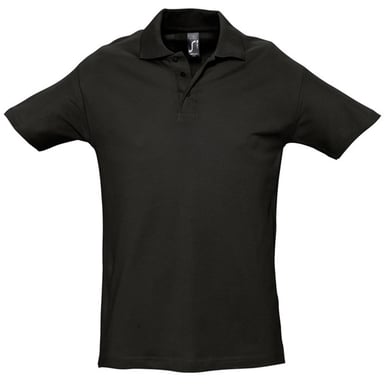 SOLS Mens Spring II Short Sleeve Heavyweight Polo Shirt (Black)