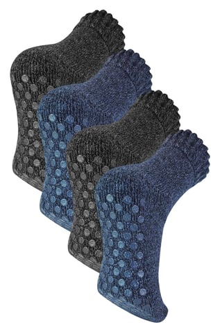 Sock Snob - 4 pares de calcetines gruesos de lana merino para hombre - Surtidos