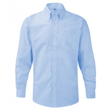 Russell Collection Mens Long Sleeve Easy Care Oxford Shirt (Oxford Blue)