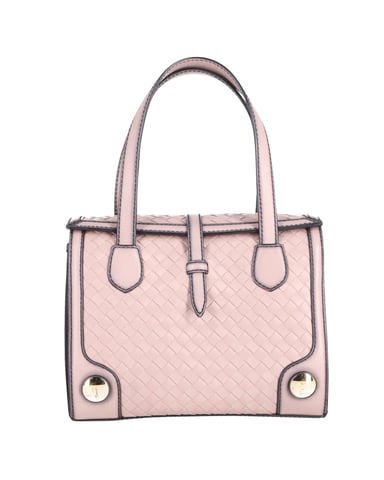 Bottega Veneta Double-Handle Woven Tote Bag in Pink Calfskin Leather