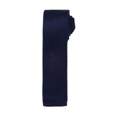 Premier Mens Slim Textured Knit Effect Tie (Pack of 2) (Navy)
