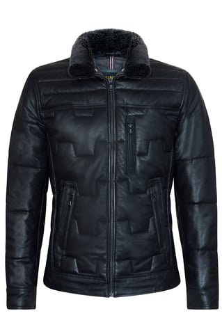 Chaqueta de motociclista acolchada de cuero para hombre - Guayaquil