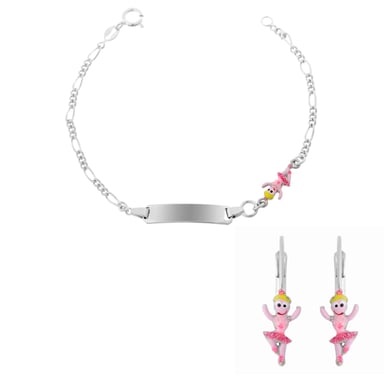 Orphelia 'Oviva' Child's 925 Sterling Silver Set: Bracelet + Earrings - Silver SET-7137/1