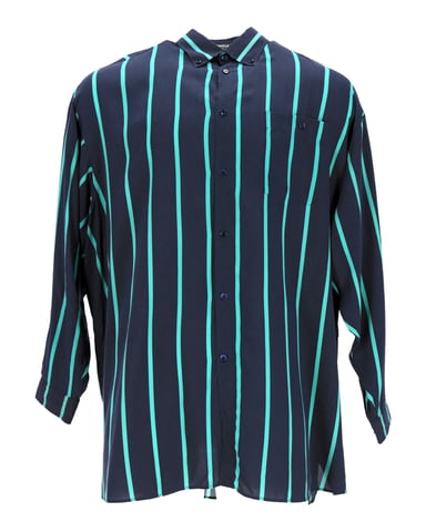 Balenciaga Striped Shirt in Navy Blue Polyester