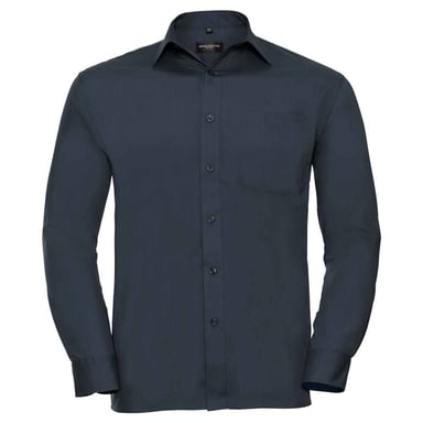 Russell Collection Mens Classic Polycotton Long-Sleeved Shirt (French Navy)