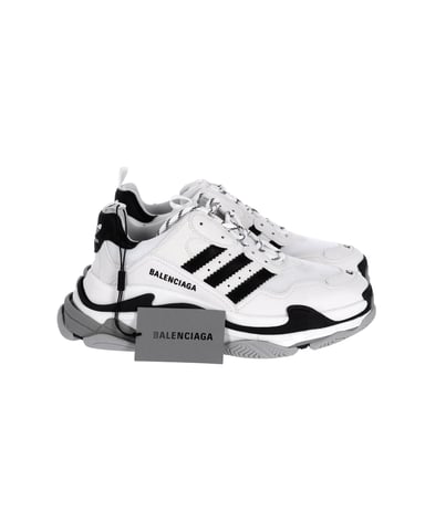 Balenciaga x Adidas Triple S Sneakers in White Polyurethane