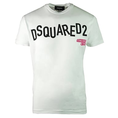 Dsquared2 camiseta blanca con logo distorsionado