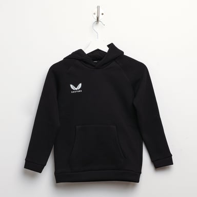 Boy's Castore Juniors Brush Back Overhead Hoodie in Black