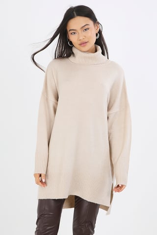 Camel 'Ming' Oversized Roll Neck Jumper