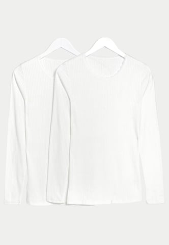M&S Mujer Lote de 2 camisetas térmicas de punto de manga larga en blanco