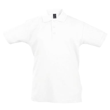 SOLS Kids Unisex Summer II Pique Polo Shirt (White)