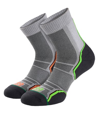 1000 Mile - Pack de 2 calcetines de lana merino para hombre, de una capa, para trail y que absorben la humedad - Grises