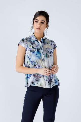 Floral Cap Sleeve Shirt