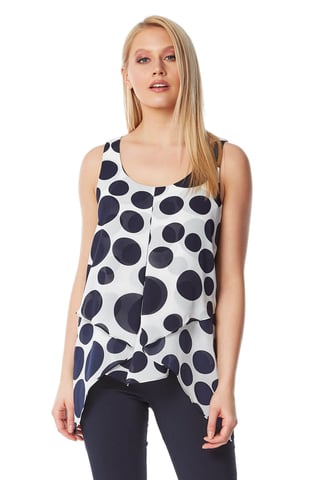 Spot Print Asymmetric Top
