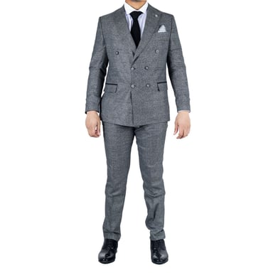 Men's Classic Grey Double Breasted 2-Piece Suit
