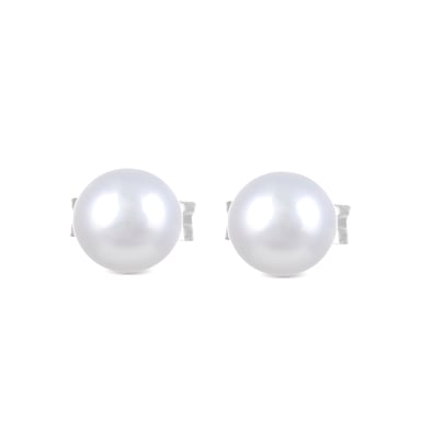 Pendientes Luxenter, básico de plata de ley 925 y perla blanca con acabado en baño de rodio