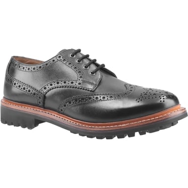 Cotswold Mens Quenington Commando Lace Up Dress Leather Shoe (Black)
