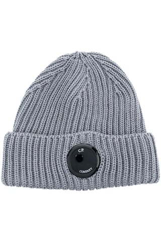 C.P. Company Merino Single Lens Beanie en gris claro