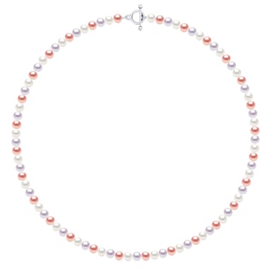 Necklace of Real Cultured Freshwater Pearls and Semi Round 6-7 mm -