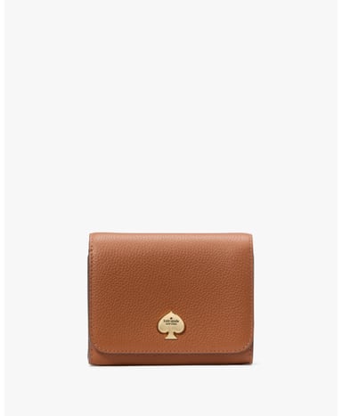 Kayla Pebbled Leather Small L-Zip Wallet