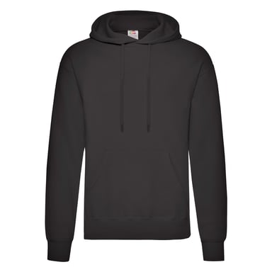 Fruit of the Loom Adults Unisex Classic Hooded Sweatshirt (Black)