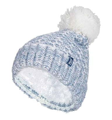 Gorro térmico de invierno para mujer con forro polar y pompón