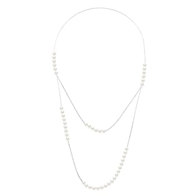 Double Long Necklace Prestige - Real Cultured Freshwater Pearls 5-6 mm