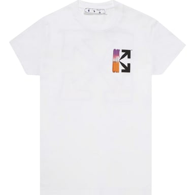 Off-White Camiseta blanca ajustada con logo de flechas degradadas