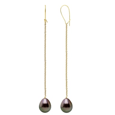 Earrings Real Cultured Tahiti Pearls Pear 10-11 mm