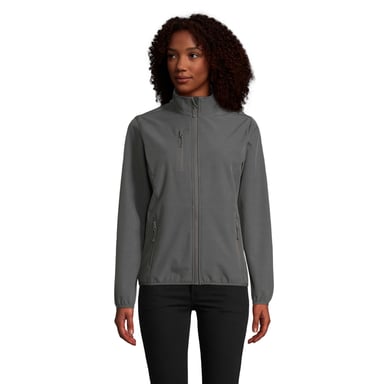 SOLS Womens/Ladies Falcon Zipped Soft Shell Jacket (Charcoal Grey)