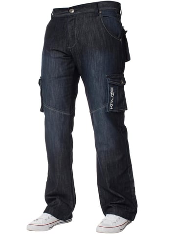 Kruze | Vaqueros Cargo Combat para Hombre - Azul Oscuro