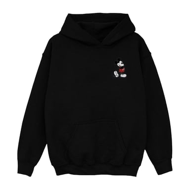 Disney Boys Mickey Mouse Kickin Retro Chest Hoodie (Black)